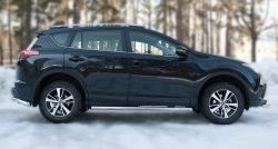 15 299 р. Защита порогов из круглой трубы диаметром 63 мм (рестайлинг) Russtal Toyota RAV4 XA40 5 дв. дорестайлинг (2012-2015) (Защита порогов с со скосами на торцах (вариант 1))  с доставкой в г. Набережные‑Челны. Увеличить фотографию 4