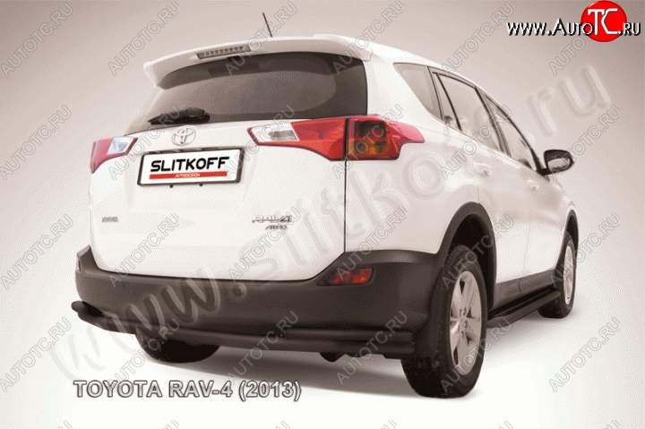 10 999 р. Защита задняя Slitkoff  Toyota RAV4  XA40 (2012-2015) 5 дв. дорестайлинг (Цвет: серебристый)  с доставкой в г. Набережные‑Челны