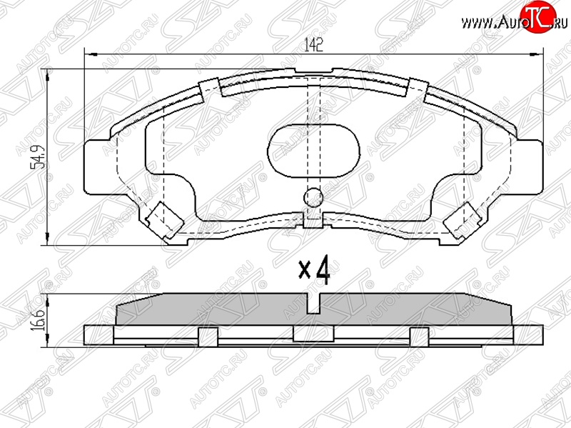 1 369 р. Колодки тормозные SAT (передние)  Toyota Town Ace  s400 (2008-2020) дорестацлинг  с доставкой в г. Набережные‑Челны