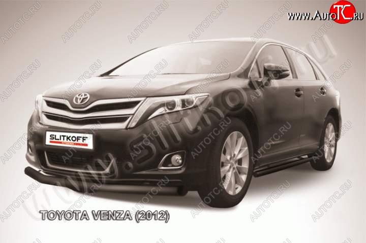 10 299 р. Защита переднего бампер d76 Slitkoff Toyota Venza GV10 рестайлинг (2012-2016) (Цвет: серебристый)  с доставкой в г. Набережные‑Челны