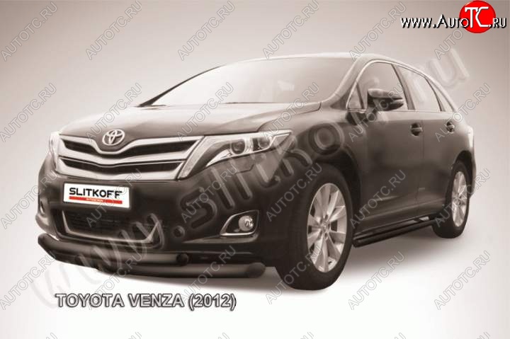 13 749 р. Защита переднего бампер Slitkoff Toyota Venza GV10 рестайлинг (2012-2016) (Цвет: серебристый)  с доставкой в г. Набережные‑Челны