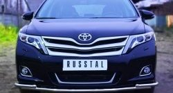 16 949 р. Защита переднего бампера (2 трубы Ø42 мм) SLITKOFF  Toyota Venza  GV10 (2012-2016) рестайлинг (нержавейка полированная)  с доставкой в г. Набережные‑Челны. Увеличить фотографию 1