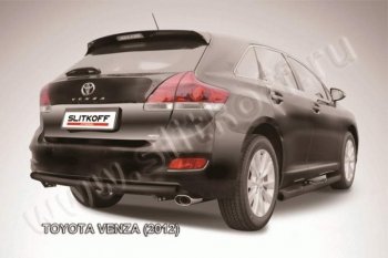 7 999 р. Защита задняя Slitkoff  Toyota Venza  GV10 (2012-2016) рестайлинг (Цвет: серебристый)  с доставкой в г. Набережные‑Челны. Увеличить фотографию 1