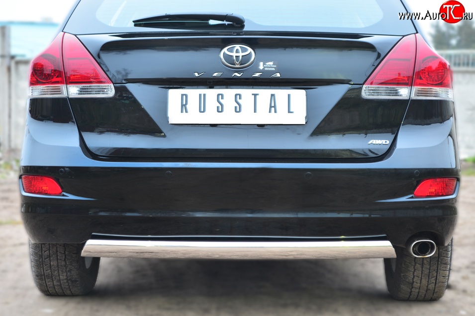 16 849 р. Защита заднего бампера (Ø75x42 мм, нержавейка) Russtal Toyota Venza GV10 рестайлинг (2012-2016)  с доставкой в г. Набережные‑Челны