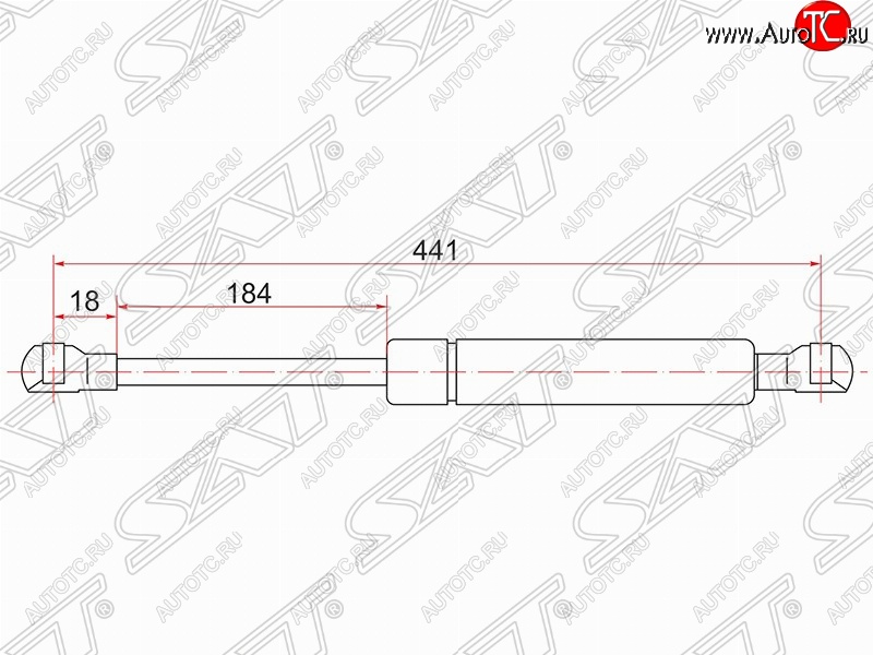 969 р. Газовый упор крышки багажника SAT  Toyota Wish  XE10 (2003-2005) дорестайлинг  с доставкой в г. Набережные‑Челны