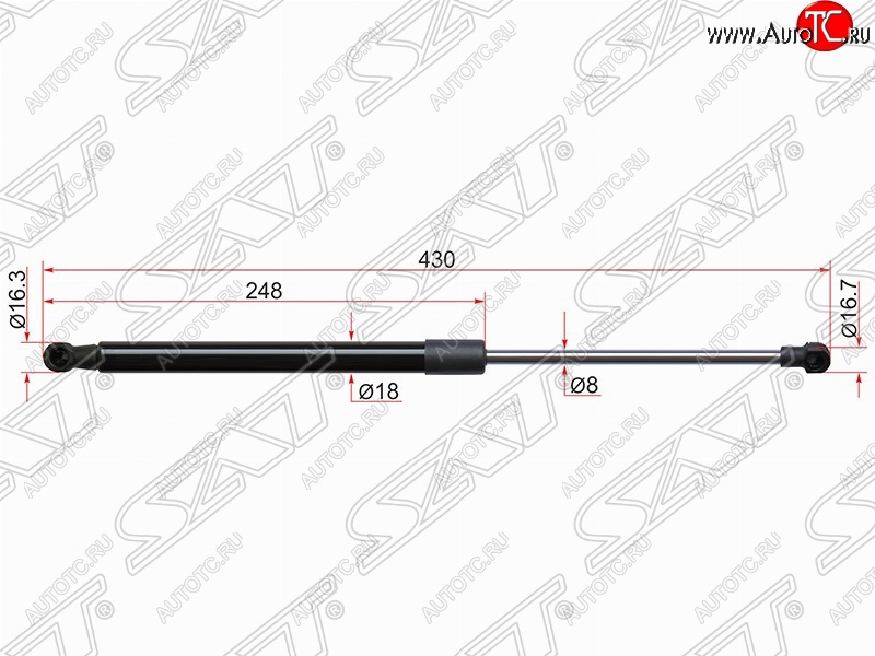 559 р. Газовый упор крышки багажника SAT  Toyota Yaris  XP130 (2010-2014) хэтчбэк 5 дв. дорестайлинг  с доставкой в г. Набережные‑Челны