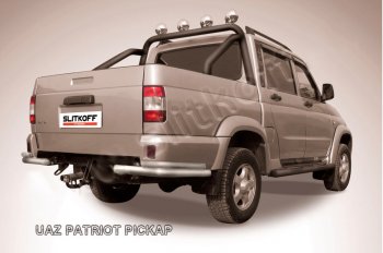 Защита переднего бампера Slitkoff (Ø57 и 42 мм) Уаз (uaz) Патриот (Patriot)  23632 (2008-2014) 23632 дорестайлинг пикап