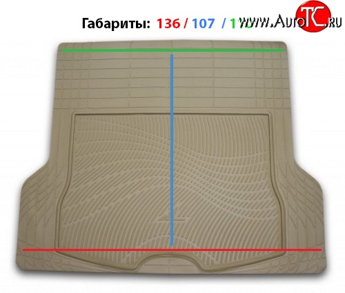 6 699 р. Универсальный коврик в багажник Element-Autofamily (полиуретан) Peugeot 207 WK универсал рестайлинг (2009-2012) (бежевый)  с доставкой в г. Набережные‑Челны