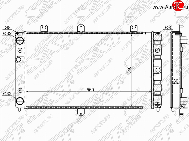 3 399 р. Радиатор двигателя (трубчатый, МКПП) SAT  Лада Приора ( 2170,  2171,  2172,  21728) (2007-2018) седан дорестайлинг, универсал дорестайлинг , хэтчбек дорестайлинг, купе дорестайлинг, купе рестайлинг, седан рестайлинг, универсал рестайлинг, хэтчбек рестайлин  с доставкой в г. Набережные‑Челны