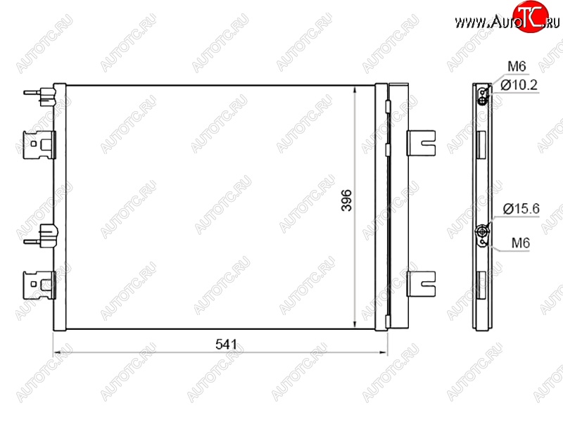 4 849 р. Радиатор кондиционера SAT  Nissan Almera  G15 (2012-2019), Nissan Terrano  D10 (2013-2022), Renault Duster  HS (2010-2021), Renault Logan  1 (2004-2016), Renault Sandero  (BS) (2009-2014), Renault Sandero Stepway  (BS) (2010-2014), Лада Ларгус (2012-2025)  с доставкой в г. Набережные‑Челны