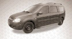 11 639 р. Алюминиевые пороги Slitkoff Luxe Black Лада Ларгус дорестайлинг R90 (2012-2021)  с доставкой в г. Набережные‑Челны. Увеличить фотографию 2