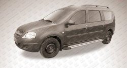 10 999 р. Алюминиевые пороги Slitkoff Luxe Silver Лада Ларгус рестайлинг R90 (2021-2024)  с доставкой в г. Набережные‑Челны. Увеличить фотографию 2