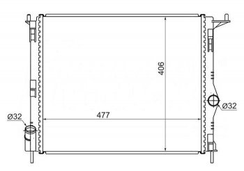 Радиатор двигателя SAT Renault Logan 1 дорестайлинг (2004-2010)