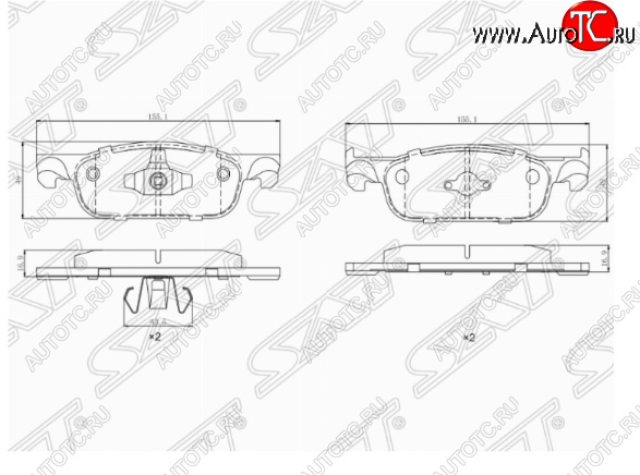 1 639 р. Комплект передних тормозных колодок SAT  Лада XRAY (2016-2022)  с доставкой в г. Набережные‑Челны