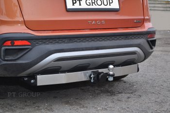 17 649 р. Фаркоп Petroil Tuning (съемный квадрат, с нержавеющей пластиной) Volkswagen Taos (2020-2022)  с доставкой в г. Набережные‑Челны. Увеличить фотографию 3