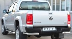 18 349 р. Одинарная защита заднего бампера из трубы диаметром 63 мм SLITKOFF  Volkswagen Amarok (2009-2016) дорестайлинг  с доставкой в г. Набережные‑Челны. Увеличить фотографию 3