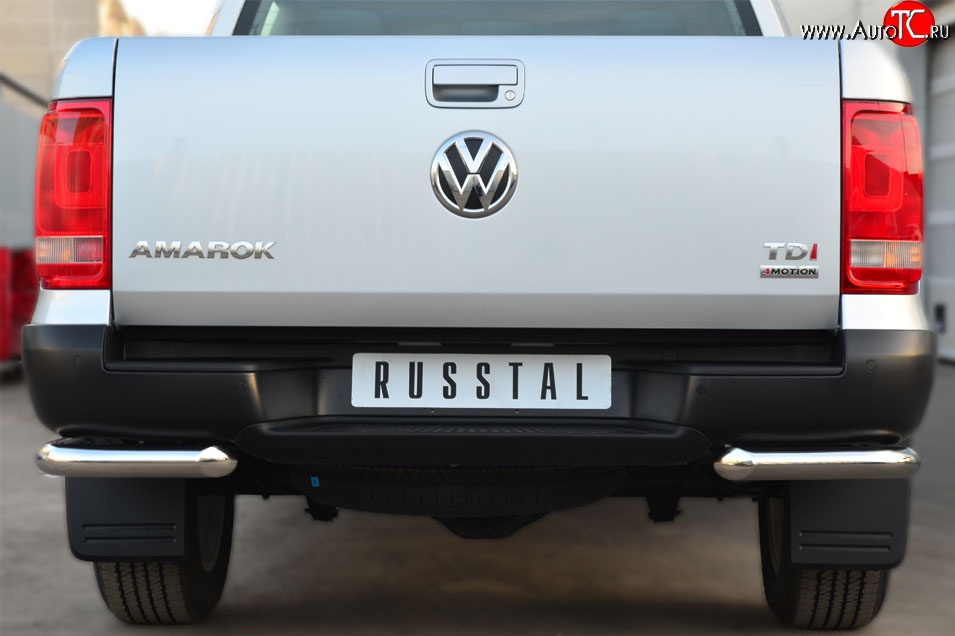 18 349 р. Одинарная защита заднего бампера из трубы диаметром 63 мм SLITKOFF  Volkswagen Amarok (2009-2016) дорестайлинг  с доставкой в г. Набережные‑Челны