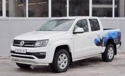 15 699 р. Защита переднего бампера (Ø63 мм, нержавейка) SLITKOFF  Volkswagen Amarok (2016-2022) рестайлинг  с доставкой в г. Набережные‑Челны. Увеличить фотографию 2