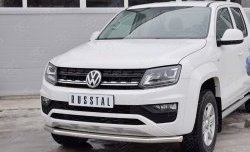 15 699 р. Защита переднего бампера (Ø63 мм, нержавейка) SLITKOFF  Volkswagen Amarok (2016-2022) рестайлинг  с доставкой в г. Набережные‑Челны. Увеличить фотографию 3