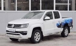 18 549 р. Защита переднего бампера (2 трубыØ63 мм, нержавейка) SLITKOFF  Volkswagen Amarok (2016-2022) рестайлинг  с доставкой в г. Набережные‑Челны. Увеличить фотографию 2