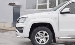 18 549 р. Защита переднего бампера (2 трубыØ63 мм, нержавейка) SLITKOFF  Volkswagen Amarok (2016-2022) рестайлинг  с доставкой в г. Набережные‑Челны. Увеличить фотографию 4