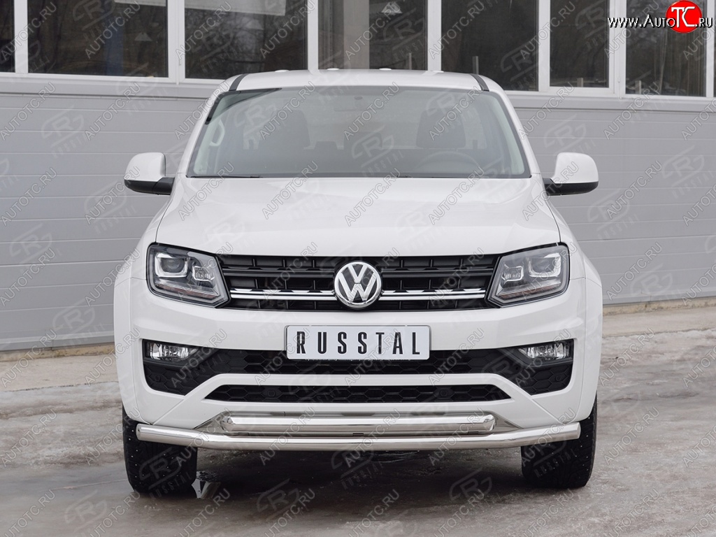 18 549 р. Защита переднего бампера (2 трубыØ63 мм, нержавейка) SLITKOFF  Volkswagen Amarok (2016-2022) рестайлинг  с доставкой в г. Набережные‑Челны