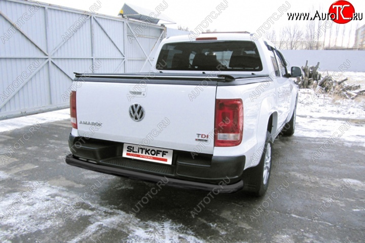 13 999 р. Защита задняя Slitkoff Volkswagen Amarok рестайлинг (2016-2022) (Цвет: серебристый)  с доставкой в г. Набережные‑Челны