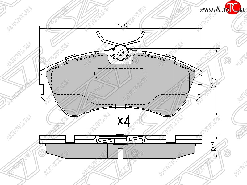 1 449 р. Колодки тормозные SAT (передние)  Volkswagen Caravelle  T4 - Transporter  T4  с доставкой в г. Набережные‑Челны