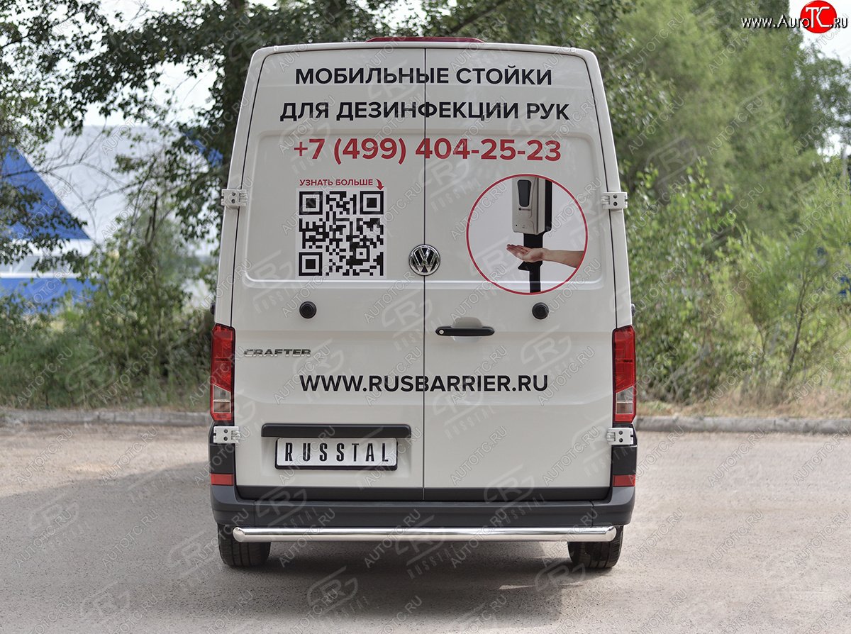 15 549 р. Защита заднего бампера (Ø63 мм, нержавейка) SLITKOFF Volkswagen Crafter 2 (2017-2025)  с доставкой в г. Набережные‑Челны