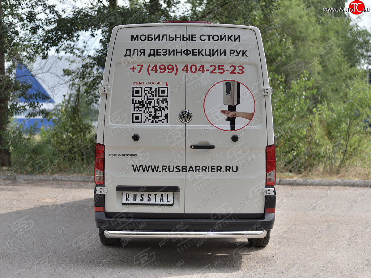 16 999 р. Защита заднего бампера (Ø76 мм, нержавейка) SLITKOFF  Volkswagen Crafter  2 (2017-2025)  с доставкой в г. Набережные‑Челны