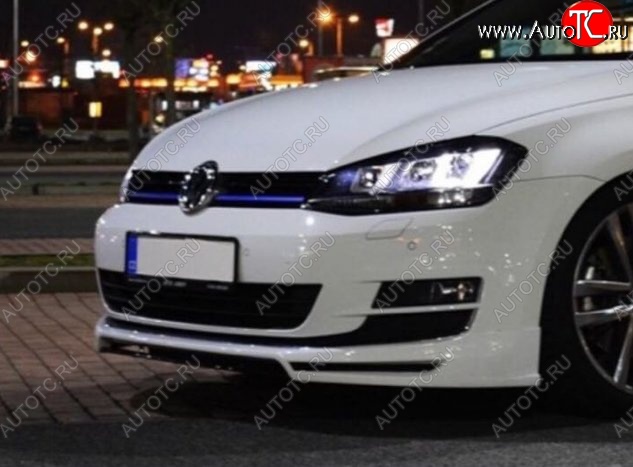 3 749 р. Накладка на передний бампер CT Volkswagen Golf 7 дорестайлинг, хэтчбэк 5 дв. (2012-2017) (Неокрашенная)  с доставкой в г. Набережные‑Челны