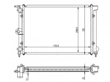 Радиатор двигателя SAT Volkswagen Jetta А2 седан (1984-1992)
