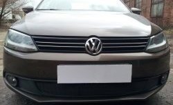 1 469 р. Сетка на бампер Russtal (черная) Volkswagen Jetta A6 седан дорестайлинг (2011-2015)  с доставкой в г. Набережные‑Челны. Увеличить фотографию 2