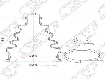 Пыльник ШРУСа (наружный) SAT Volkswagen Passat B5.5 универсал рестайлинг (2000-2005)