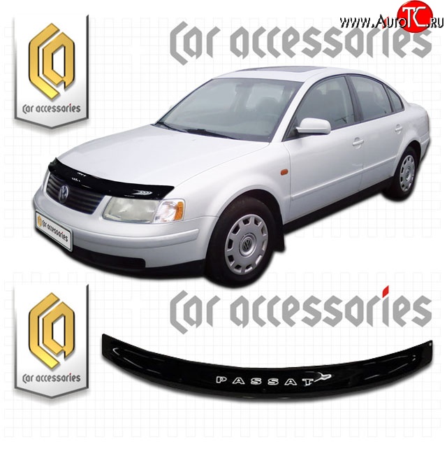 1 999 р. Дефлектор капота CA Plastic  Volkswagen Passat  B5 (1996-2000) седан дорестайлинг, универсал дорестайлинг (Classic черный, Без надписи)  с доставкой в г. Набережные‑Челны