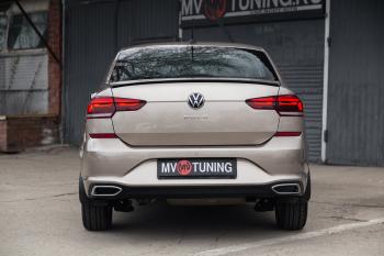 3 399 р. Имитация насадок глушителя MV-Tuning Volkswagen Polo Mk6 лифтбек (2020-2022) (Неокрашенные)  с доставкой в г. Набережные‑Челны. Увеличить фотографию 4