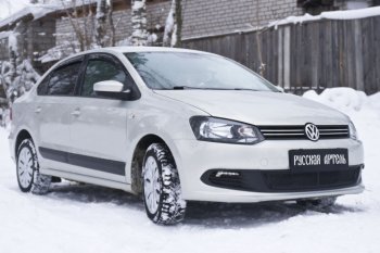 1 979 р. Защитная сетка решетки переднего бампера RA  Volkswagen Polo  5 (2009-2015) седан дорестайлинг  с доставкой в г. Набережные‑Челны. Увеличить фотографию 2