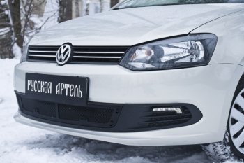 1 979 р. Защитная сетка решетки переднего бампера RA  Volkswagen Polo  5 (2009-2015) седан дорестайлинг  с доставкой в г. Набережные‑Челны. Увеличить фотографию 3