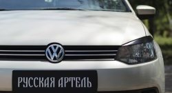 1 629 р. Реснички на фары RA Volkswagen Polo 5 хэтчбек дорестайлинг (2009-2015) (Неокрашенные)  с доставкой в г. Набережные‑Челны. Увеличить фотографию 3