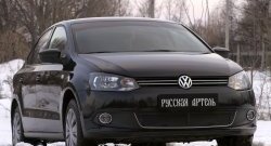 2 059 р. Защитная сетка решетки переднего бампера РА (Highline) Volkswagen Polo 5 хэтчбек дорестайлинг (2009-2015)  с доставкой в г. Набережные‑Челны. Увеличить фотографию 3