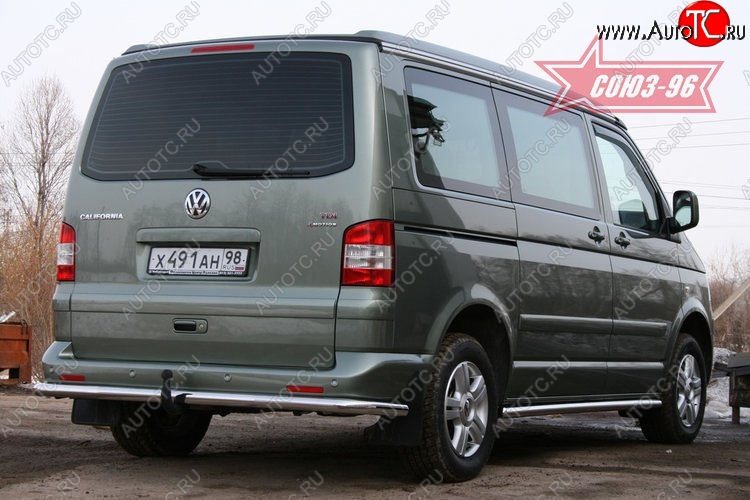 10 844 р. Защита заднего бампера Souz-96 (d60) Volkswagen Transporter T5 дорестайлинг (2003-2009)  с доставкой в г. Набережные‑Челны