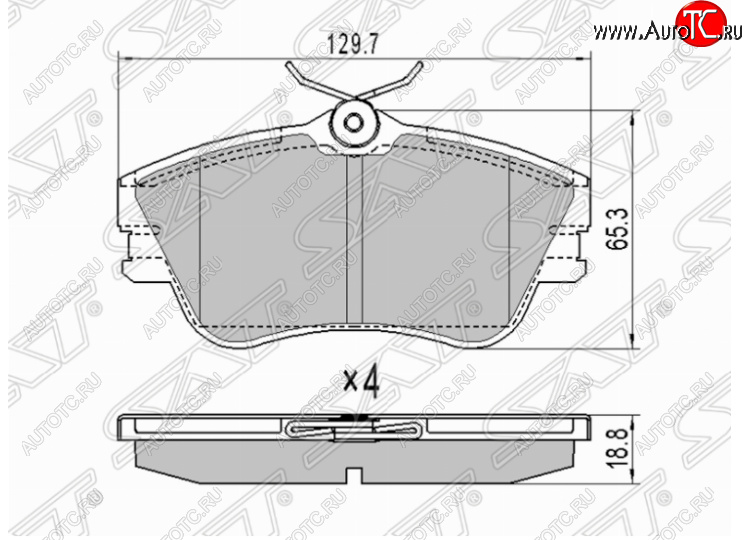 1 339 р. Комплект передних тормозных колодок SAT (R15)  Volkswagen Caravelle  T4 - Transporter  T4  с доставкой в г. Набережные‑Челны