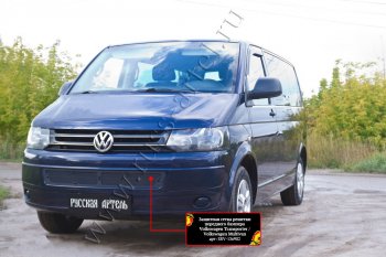 1 999 р. Защитная сетка решетки переднего бампера (шагрень) RА  Volkswagen Transporter  T5 (2009-2015) рестайлинг  с доставкой в г. Набережные‑Челны. Увеличить фотографию 2