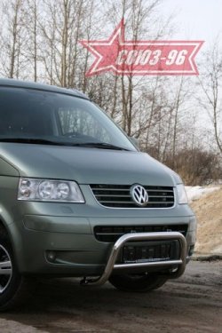 12 959 р. Защита переднего бампера Souz-96 (d60) Volkswagen Transporter T5 рестайлинг (2009-2015)  с доставкой в г. Набережные‑Челны. Увеличить фотографию 2