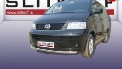 Одинарная защита переднего бампера из трубы диаметром 57 мм Slitkoff Volkswagen (Волксваген) Transporter (Транспортер)  T5 (2003-2009) T5 дорестайлинг