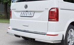 15 999 р. Защита заднего бампера (Ø42 мм, нержавейка, уголки) SLITKOFF Volkswagen Transporter T6 дорестайлинг (2015-2019)  с доставкой в г. Набережные‑Челны. Увеличить фотографию 3