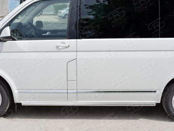 11 999 р. Правая защита порогов SLITKOFF из круглой трубы d63 мм  Volkswagen Multivan  T6 - Transporter  T6  с доставкой в г. Набережные‑Челны. Увеличить фотографию 2