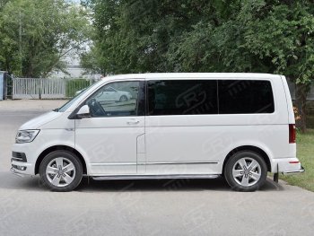 22 699 р. Правая защита порогов SLITKOFF из круглой трубы d63 мм v3 Volkswagen Multivan T6 дорестайлинг (2016-2019)  с доставкой в г. Набережные‑Челны. Увеличить фотографию 1