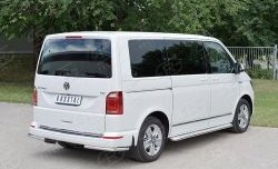 13 449 р. Защита заднего бампера (Ø42 мм, нержавейка, короткая база) SLITKOFF Volkswagen Transporter T6 дорестайлинг (2015-2019)  с доставкой в г. Набережные‑Челны. Увеличить фотографию 3