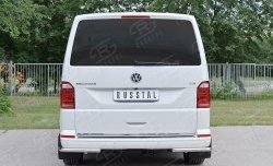 13 449 р. Защита заднего бампера (Ø42 мм, нержавейка, короткая база) SLITKOFF Volkswagen Transporter T6 дорестайлинг (2015-2019)  с доставкой в г. Набережные‑Челны. Увеличить фотографию 4